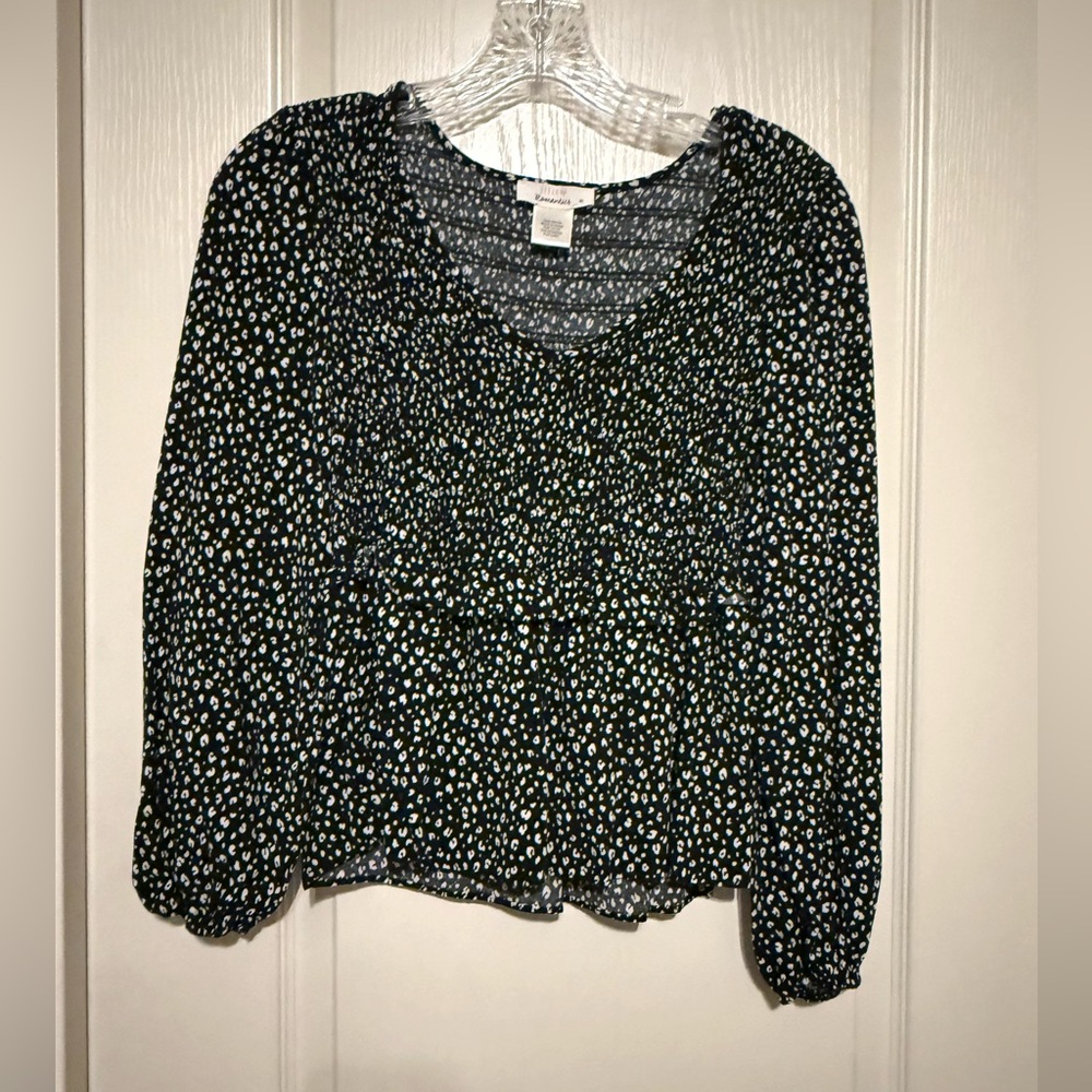 URBAN Romantics Black and White Dotted Blouse